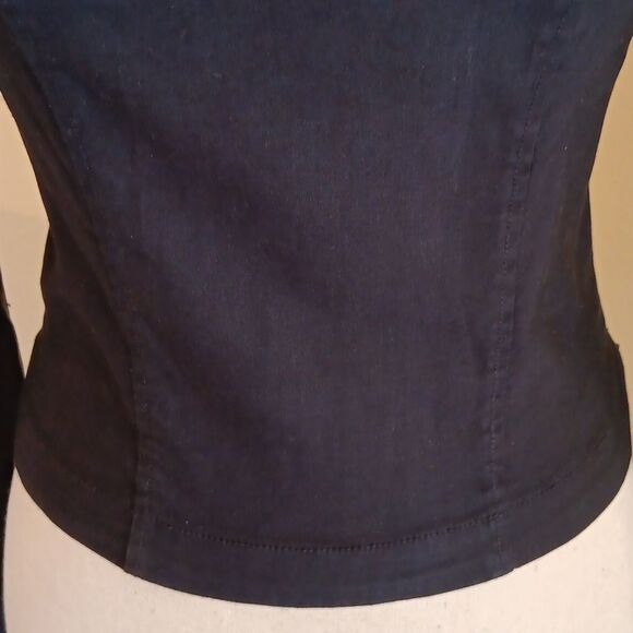Maeve by Anthropologie Wynne Square Neck Blouse. Navy. Shirred Back Top. - Picture 4 of 13